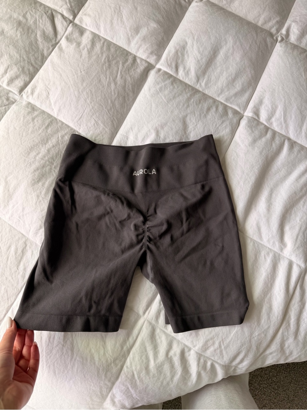 Aurola grey High-Waist Biker Shorts
